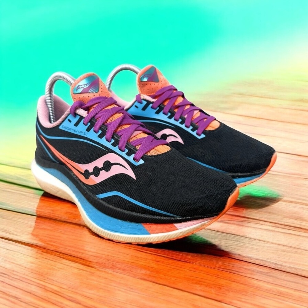 Saucony Black and Pink Athletic Shoes